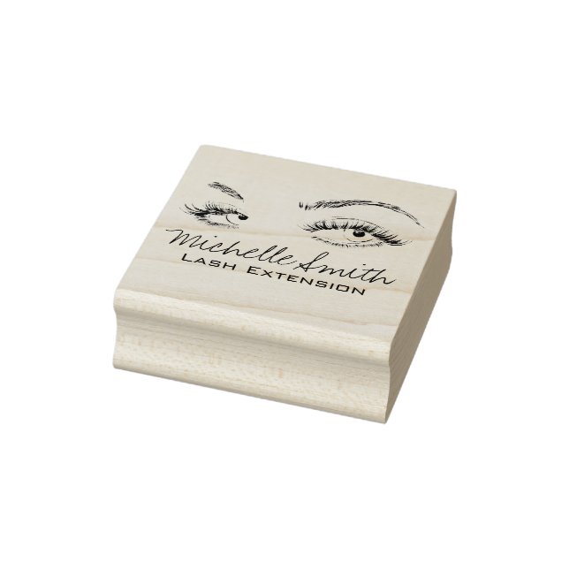 Makeup Artist Lash Extension braun Schwarz-Weiß Gummistempel (Stempel)