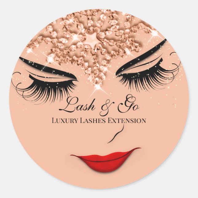Makeup Artist Lash Extension Lip Princess Rose Runder Aufkleber (Vorderseite)