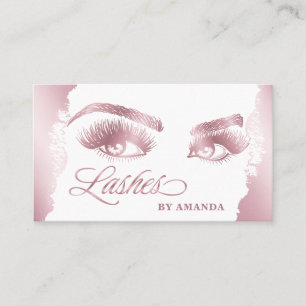 Makeup artist Lash Eyebrow Lashes Rose Gold Visitenkarte