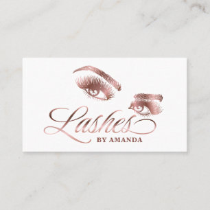 Makeup artist Lash Eyebrow Lashes Rose Gold Visitenkarte