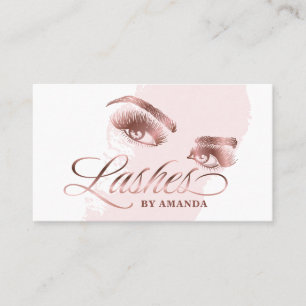 Makeup artist Lash Eyebrow Lashes Rose Gold Visitenkarte