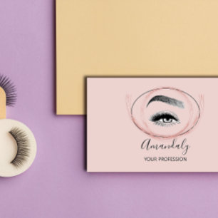 Makeup Artist Lash Friseur Logo QR CODE FrameRose  Visitenkarte