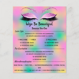 Makeup Artist Lash Glitzer Preisliste Friseur Flyer