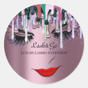 Makeup Artist Lash Product Tropfens Red Lip Smoky Runder Aufkleber