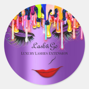 Makeup Artist Lash Produkt Rote Lippen Tropfen Reg Runder Aufkleber