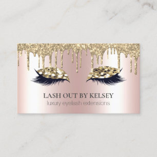 Makeup Artist Lashes 14k Gold Glitzer Lids + Tropf Visitenkarte
