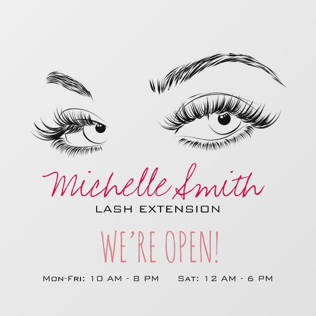 Makeup Artist Lashes braun Schwarz und Weiß einfac Fensteraufkleber (Blatt)