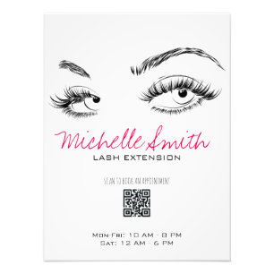 Makeup Artist Lashes Brows Schwarz-weiß QR Code Fotodruck