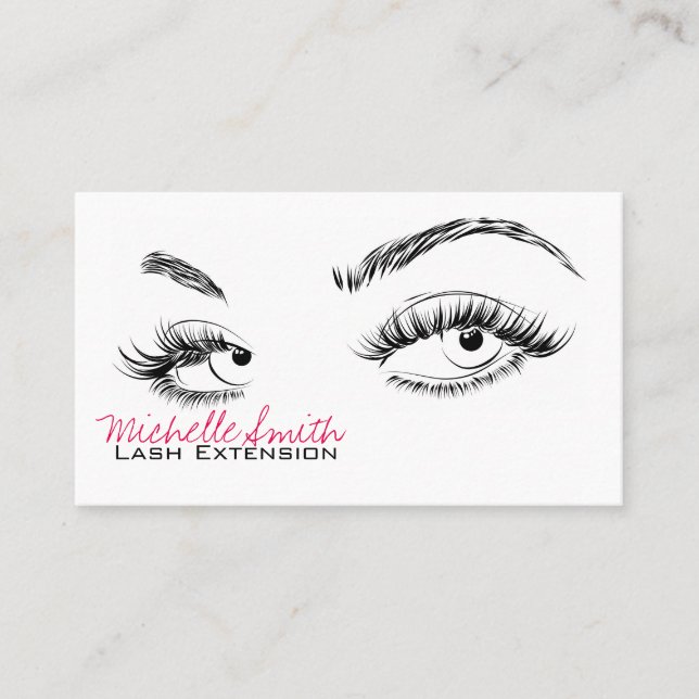 Makeup Artist Lashes Brows White Appointment Card Terminkarte (Vorderseite)