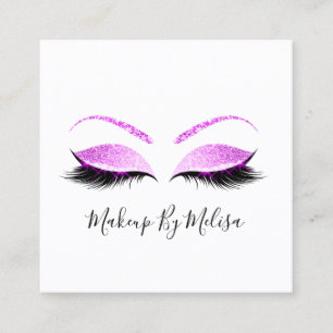 Makeup Artist Lashes Erweiterung Blush Pink Fuchsi Quadratische Visitenkarte