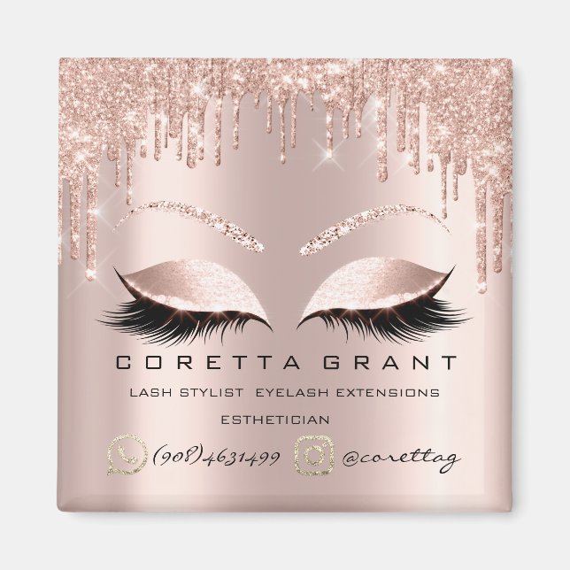 Makeup Artist Lashes Extension Rose Tropfen Magnet (Vorne)