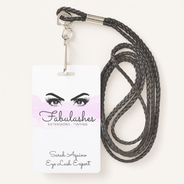 Makeup Artist Lashes Eyes Extensions Brows Ausweis (Vorderseite mit Schlüsselband)