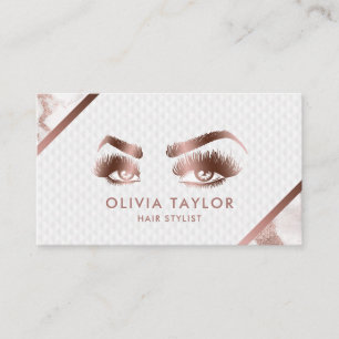 Makeup Artist Lashes Eyes Marmor Rose Gold Visitenkarte