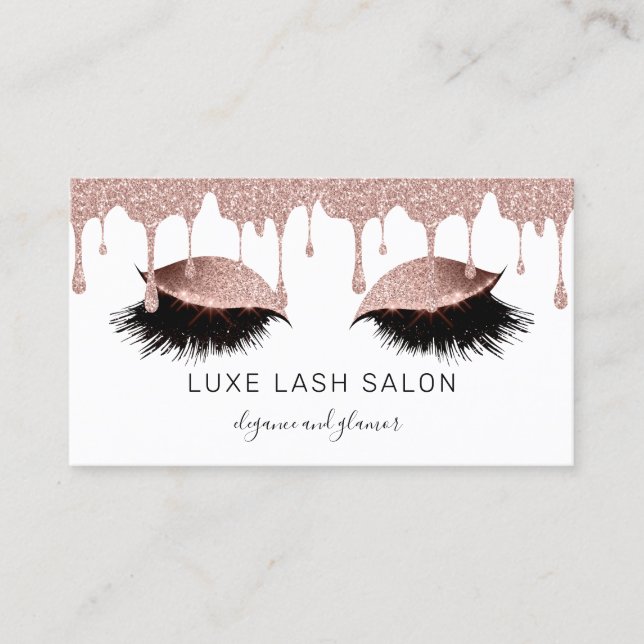 Makeup Artist Lashes Glitzer Visitenkarte (Vorderseite)