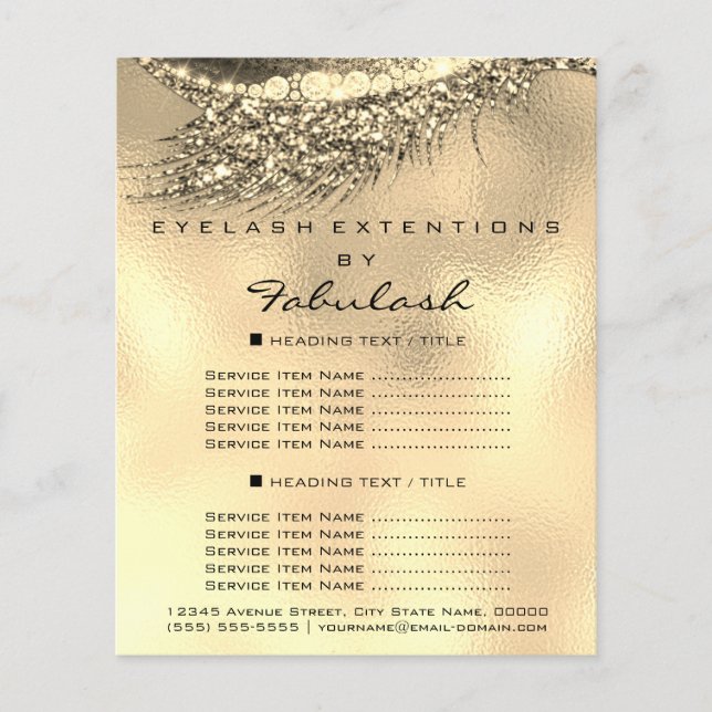 Makeup Artist Lashes Gold Lux Flyer 1 Preise (Vorne)