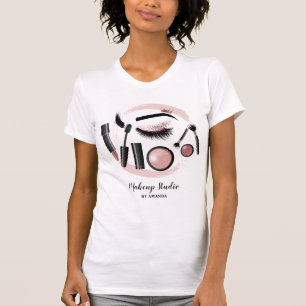 Makeup Artist Lashes Mascara Lipstick Rose Gold T-Shirt