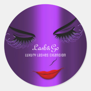 Makeup Artist Lashes Produkt Red Violet Runder Aufkleber