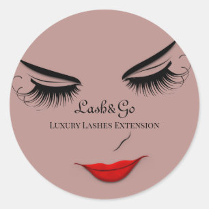 Makeup Artist Lashes Produkt Rote Lippen Spitze Runder Aufkleber