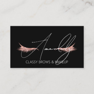 Makeup Artist Lashes QRLOGO Microblade Rose Black Visitenkarte