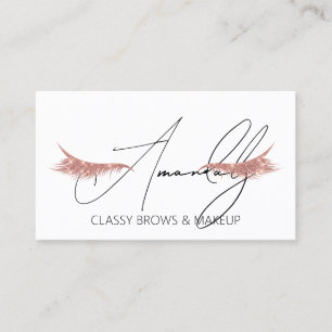 Makeup Artist Lashes QRLOGO Microblade Rose White Visitenkarte
