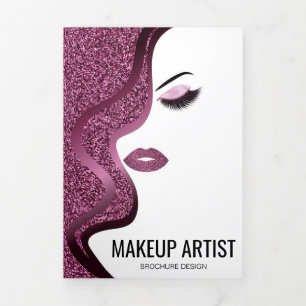 Makeup artist Lashes Salon Friseursalon Dreifach Gefaltete Karte