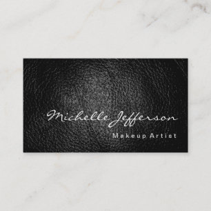 Makeup Artist Leather Background Minimalistisch mo Visitenkarte