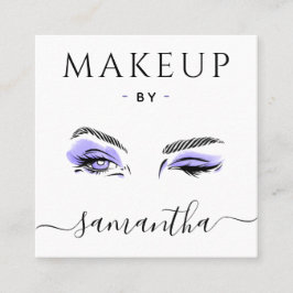 Makeup Artist Lila Eye Bold Social Media QR Code Quadratische Visitenkarte