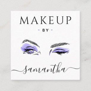 Makeup Artist Lila Eye Bold Social Media QR Code Quadratische Visitenkarte