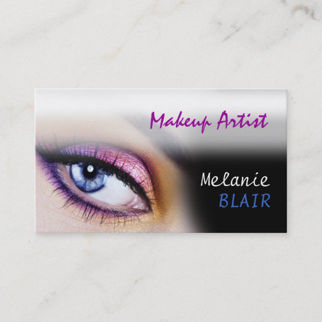 Makeup Artist Lila Eye Business Card Visitenkarte (Vorderseite)