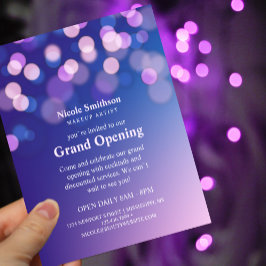 Makeup Artist Lila Glitzern Glam Grand Opening Flyer