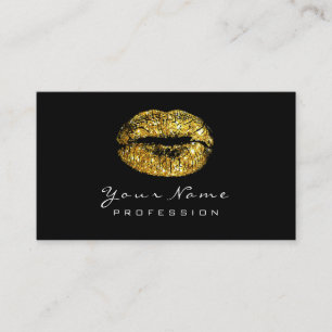 Makeup Artist Lips Imitate Gold Lipstick Schwarz-w Visitenkarte