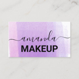 Makeup Artist Logo Minimalismus Lila Ombre Visitenkarte