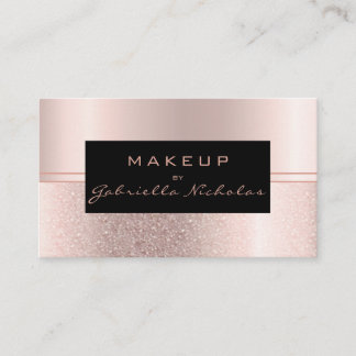 Makeup Artist Luxe Rose Gold Ombre Glitzer Visitenkarte