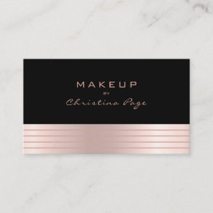 Makeup Artist Luxury Rose Gold Ombre & Black Visitenkarte