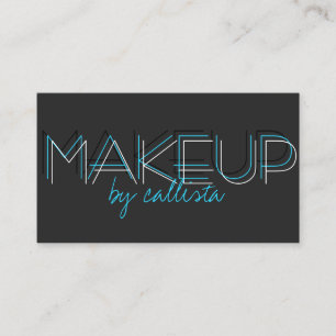 Makeup Artist Minimalistisch Aqua Black Typografy Visitenkarte