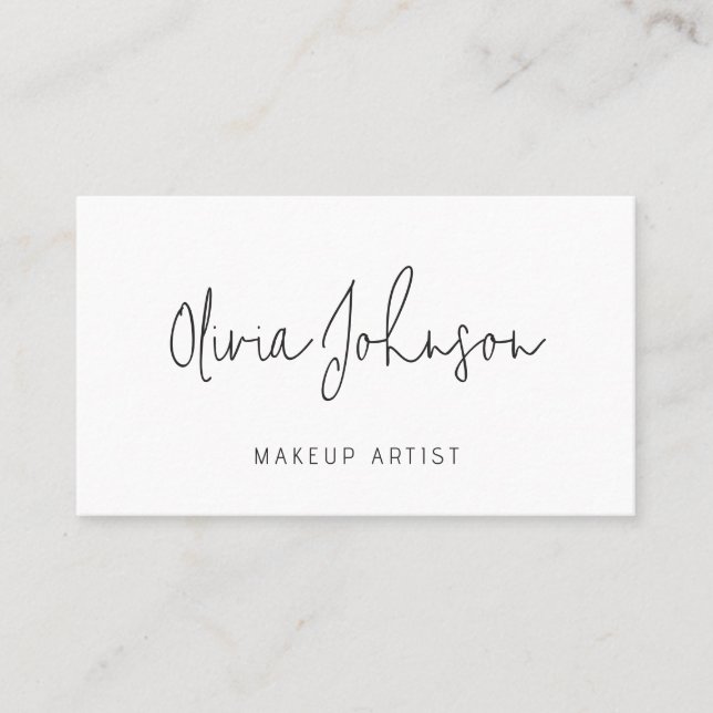 Makeup Artist Modern Hand Lettered Business Card Visitenkarte (Vorderseite)