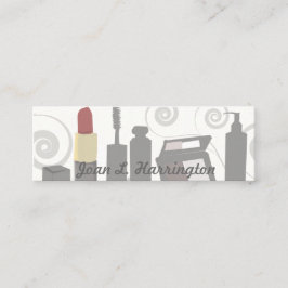 Makeup Artist Modern Swirl Feminine Cosmetologin Mini Visitenkarte