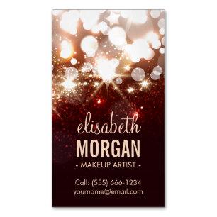 Makeup Artist - Moderner Glitzer Sparkle Magnetische Visitenkarte