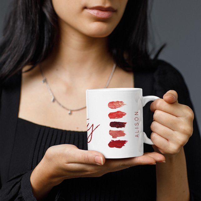 Makeup artist name lipstick farben Schönheit Kaffeetasse (Von Creator hochgeladen)