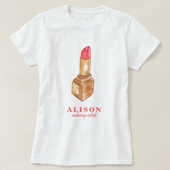 Makeup artist name paincolor lipstick T-Shirt (Design vorne)