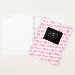 Makeup Artist Neon Lip Muster Tagesplaner Planer