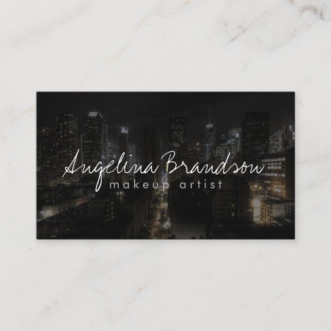 Makeup Artist Night City Foto Fashion Card Visitenkarte (Vorderseite)