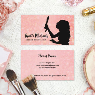 Makeup Artist Pink Girly Girl Cosmetologin Visitenkarte