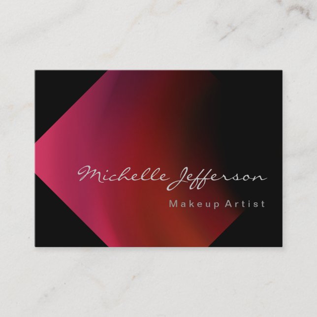 Makeup Artist Pink Lila Black Business Card Visitenkarte (Vorderseite)