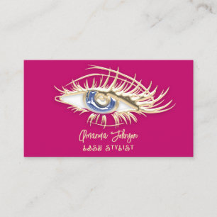 Makeup Artist Princes Pink Blue Eyelashes QrCode Visitenkarte