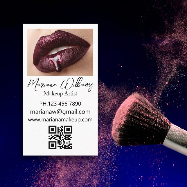Makeup artist qr Code Foto minimalistischer Chic Visitenkarte (Von Creator hochgeladen)