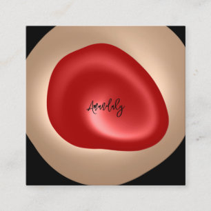 Makeup Artist QR Code Logo Red Black Nail Modern Quadratische Visitenkarte