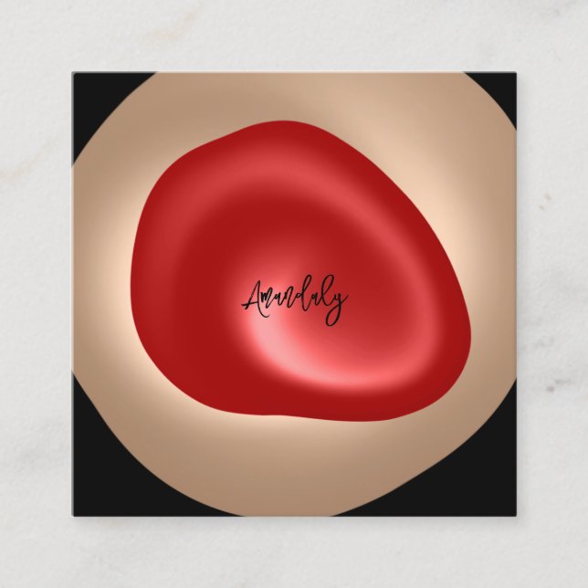 Makeup Artist QR Code Logo Red Black Nail Modern Quadratische Visitenkarte (Vorderseite)