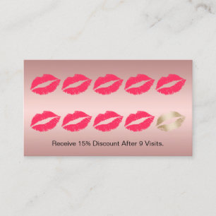 Makeup Artist Red Lips Rose Gold Loyalty Punch Treuekarte