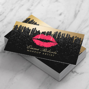 Makeup Artist Red Lips Tropfen Ernennung Terminkarte